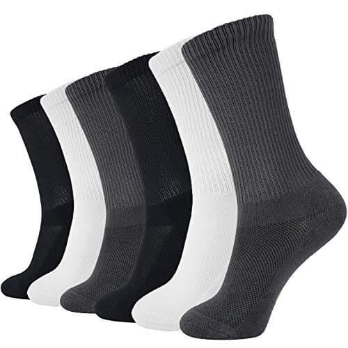 Ultra Soft Unisex Anti-bacterial Bamboo Crew Socks, 6 Pairs - md-diab
